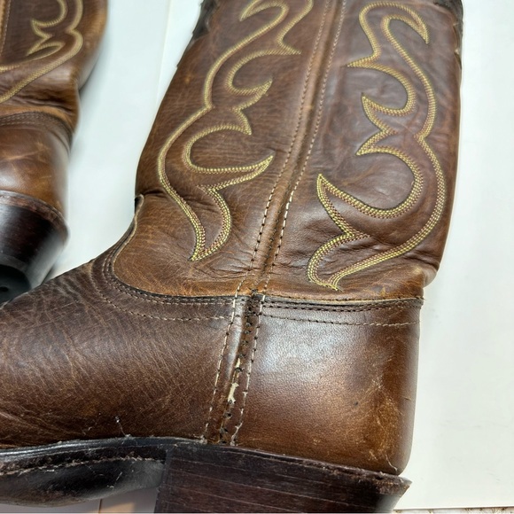 Dan Post brown classic cowboy boots sz 7 - Picture 4 of 10